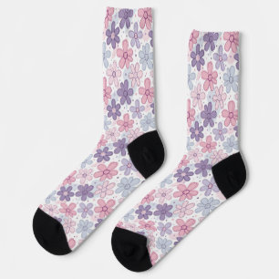 Y2K-Blumen-Nahtloses Muster Socken