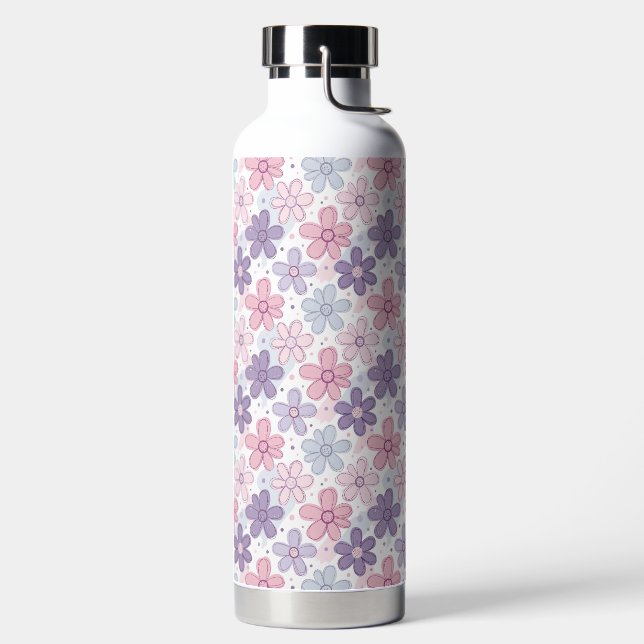 Y2K-Blumen-Nahtloses Muster Trinkflasche (links)