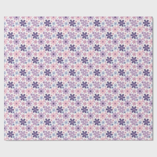 Y2K-Blumenmuster Geschenkpapier (Flach)