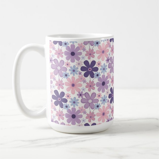 Y2K-Blumenmuster Kaffeetasse (Links)