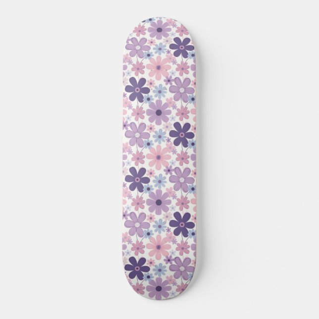 Y2K-Blumenmuster Skateboard (Vorderseite)
