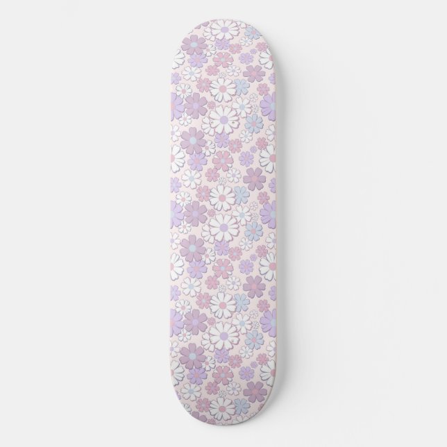 Y2K-Blumenmuster Skateboard (Vorderseite)
