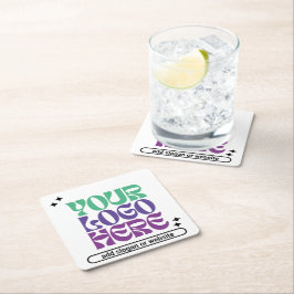 Y2k Business Logo Retrowave Cute Stars Rechteckiger Pappuntersetzer