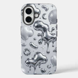 Y2K Chrome Bubble 3D Silver Case
