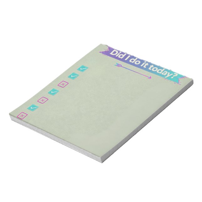Y2K Cyber Aesthetic Daily Habit Tracker Checklist Notizblock (Rotiert)