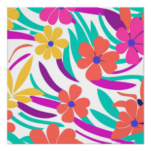 Y2K Fett Wildblume Lebhafte Nostalgische Frühlings Poster