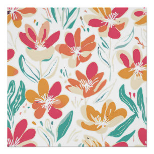 Y2K Fett Wildblume Lebhafte Nostalgische Frühlings Poster