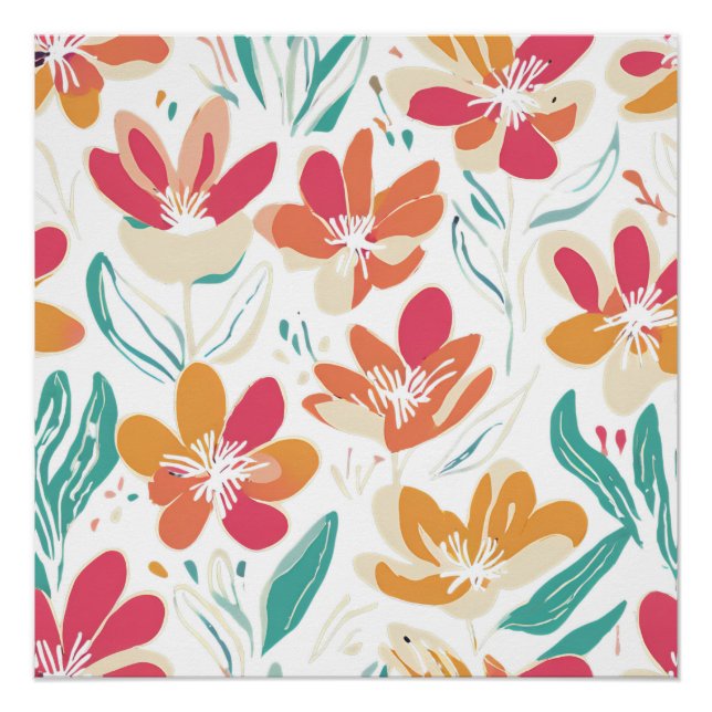 Y2K Fett Wildblume Lebhafte Nostalgische Frühlings Poster (Vorderseite)