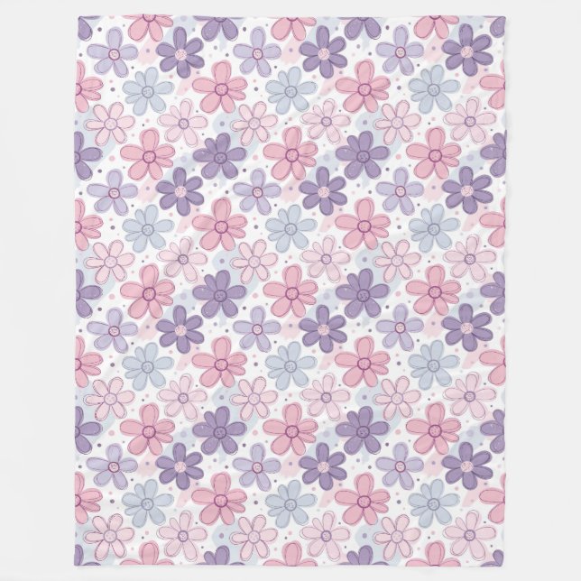 Y2K Flower Seamless Pattern Fleecedecke (Vorderseite)