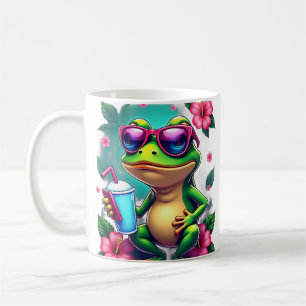 Y2K Frosch Energie Vaporwave Tropisches Retro-Gami Kaffeetasse