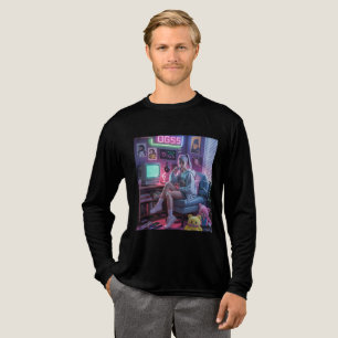Y2K Gamer Girl Vibes – Retro-Tech & Neon-Raumästhe Tri-Blend Shirt