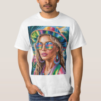 Y2K Glitch Ästhetisches T-Shirt - Neon Retro Cyber