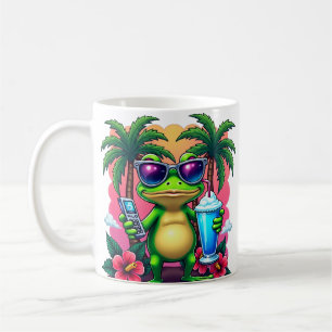 Y2K Grumpy Frosch Vaporwave Retro Ästhetik T-Shirt Kaffeetasse
