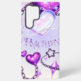 Y2K Iridescent Heart & Lila Ketten Handy Case Samsung Galaxy Hülle
