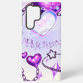 Y2K-Irideszenz-Herz- und violette Ketten-Handyhüll Samsung Galaxy Hülle