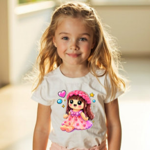 Y2K Kawaii Puppen Sticker Stil – Cute Girls Spielz Kleinkind T-shirt