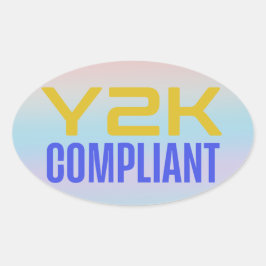 Y2K-konform Ovaler Aufkleber