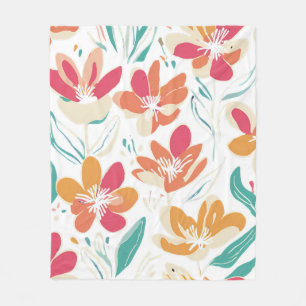 Y2K Lebhafte Wildblume Fett Retro Spring Design Fleecedecke