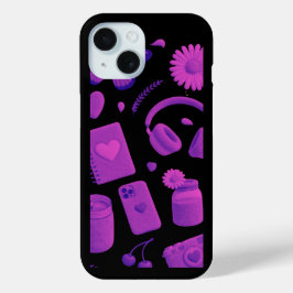 Y2K Lila Glänzender Kirschmuster Schwarz iPhone-Hü Case-Mate iPhone Hülle