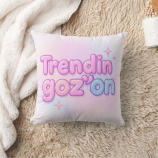 Y2K Pastell-Blasen-Text Trendin Goz On Cute Pink Kissen