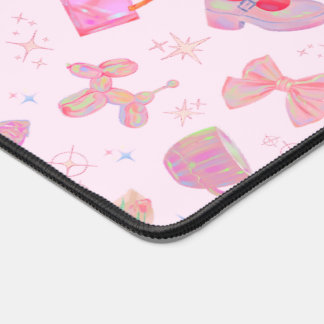 Y2K Pastell-Pink Coquette Hologram-Sparkling-Muste Schreibtischunterlage