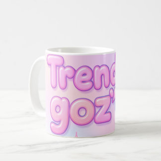 Y2K Pastellrosa 3D-Blasenbuchstaben-Trend Kaffeetasse