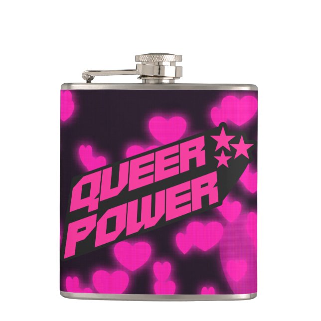 Y2K Queer Power Stolz Flachmann (Vorderseite)