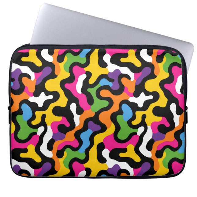 y2k Retro Ästhetische Wirbel Funky Pattern Laptopschutzhülle (Vorderseite)