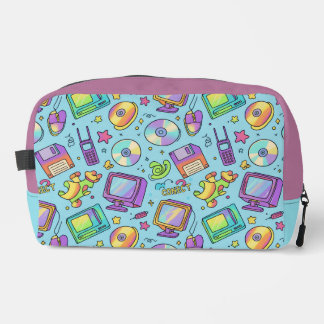 Y2K Retro Tech Aesthetic Doodle Makeup Bag Waschbeutel