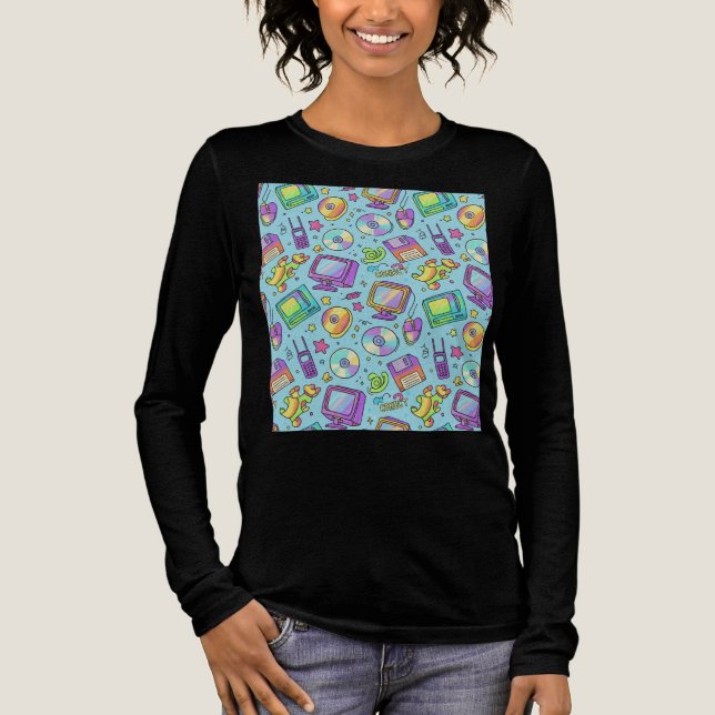Y2K Retro-Tech-Ästhetik-Grafiken  Tri-Blend Shirt (Vorderseite)