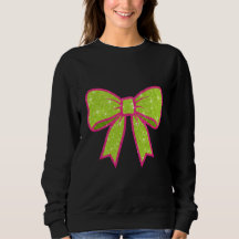 Y2K Retro Vibe Hot Pink and Green Christmas Bow
