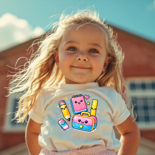 Y2K School Supplies Cute Kids Tee (Von Creator hochgeladen)