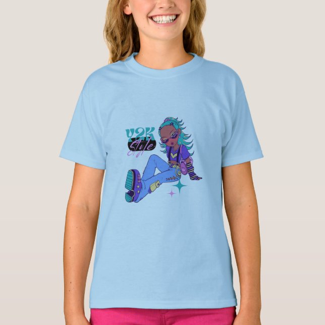 Y2K Style Kinder Grafik T-Shirt (Vorderseite)