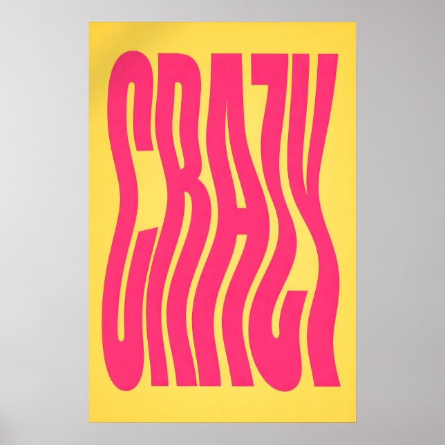 Y2K-Typografieposter, Rosa Retro-Statement in Fett Poster (Vorne)