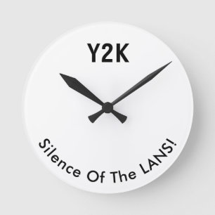 Y2K-Uhr - Jahr 2000 - Abstandsuhr Runde Wanduhr