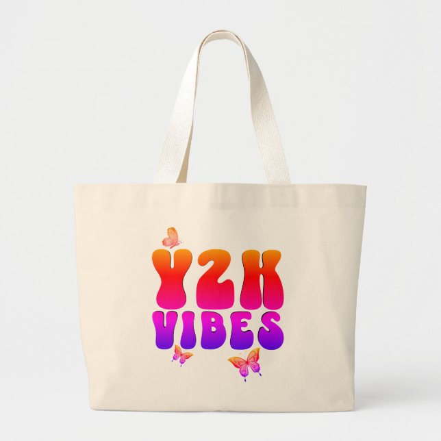 Y2K VIBES Butterfly Jumbo Stoffbeutel (Vorne)