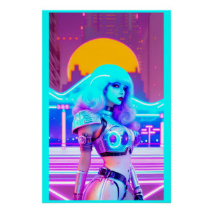 Y2Kayla in ihren Cyberwave-Blues Poster