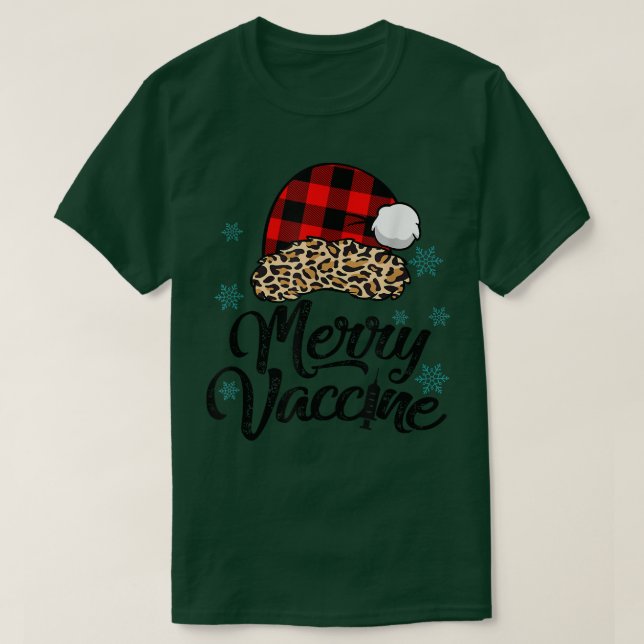 Y4Ry Leopard Weihnachtsmannmütze Merry Vaccine Chr T-Shirt (Design vorne)