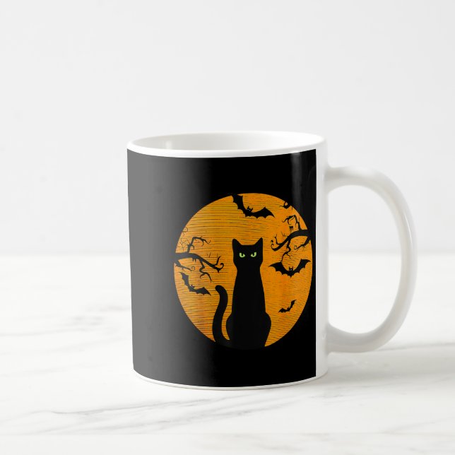 Y Christmas Cat Costume Retro Cat Moon Black Cat  Kaffeetasse (Rechts)