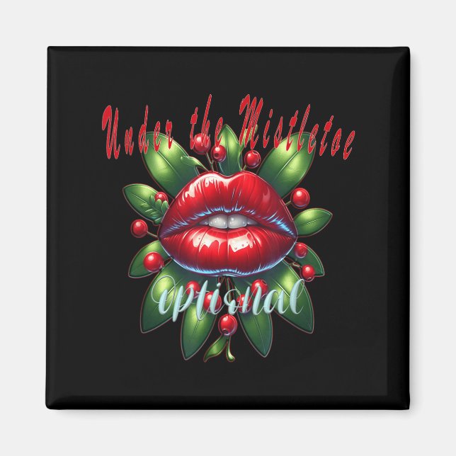 Y Christmas Mistletoe Lips - Naughty Holiday Tee W Magnet (Vorne)