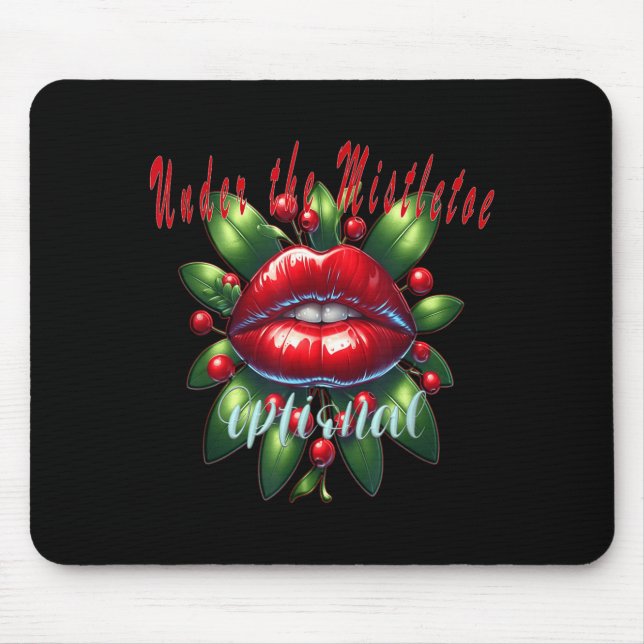Y Christmas Mistletoe Lips - Naughty Holiday Tee W Mousepad (Vorne)