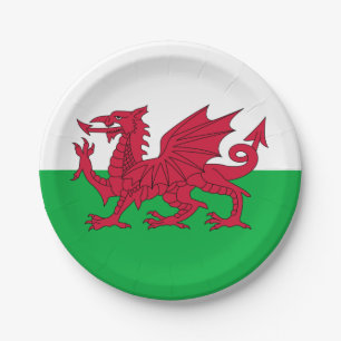 Y Ddraig Goch: Walisische Flag Paper Party Plate Pappteller