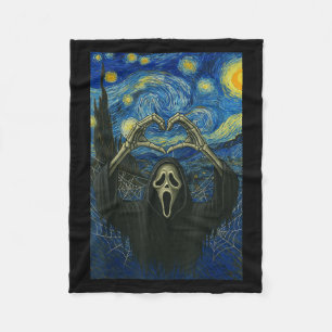 Y Face Horror Ghost Heart Hands Creepy Halloween Fleecedecke
