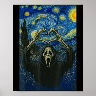 Y Face Horror Ghost Heart Hands Creepy Halloween Poster