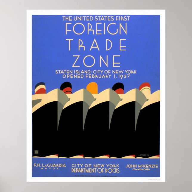 Y Foreign Trade Zone 1937 WPA Poster (Vorne)
