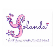 Y für Yolanda anfänglich doodle art name bedeutet 