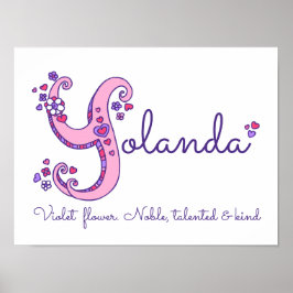Y für Yolanda anfänglich doodle art name bedeutet  Poster