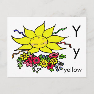 Y ist für Gelb Postkarte