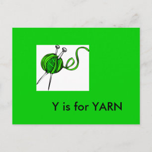 "Y" ist für Yarn Alphabet Flashcard Postkarte