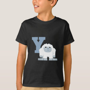 Y ist für Yeti Niedlich Cartoon Yeti Monster T-Shirt